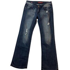 Vigold Stretch Distressed Boot Denim Jeans Blue Medium Wash Size 9